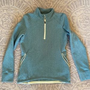 Eddie Bauer Blue Quarter Zip Fleece Women’s Size Medium with zipper pockets